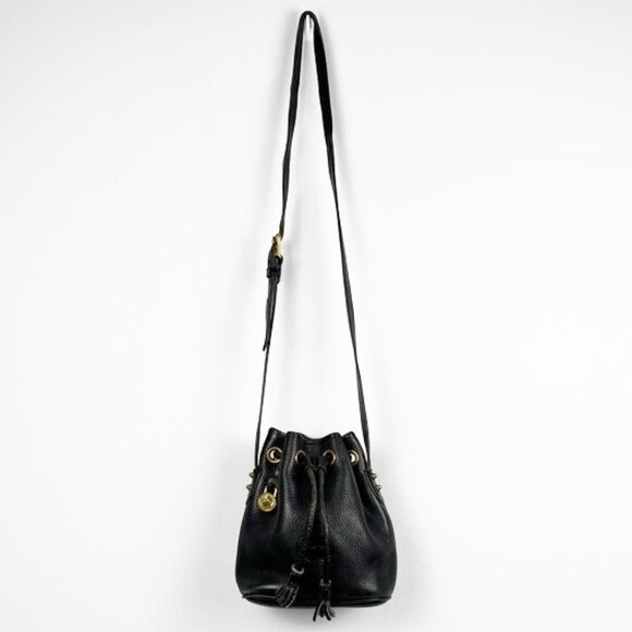 Dooney & Bourke Vintage Small Pebbled Leather Drawstring Crossbody Bucket Bag - Picture 1 of 16